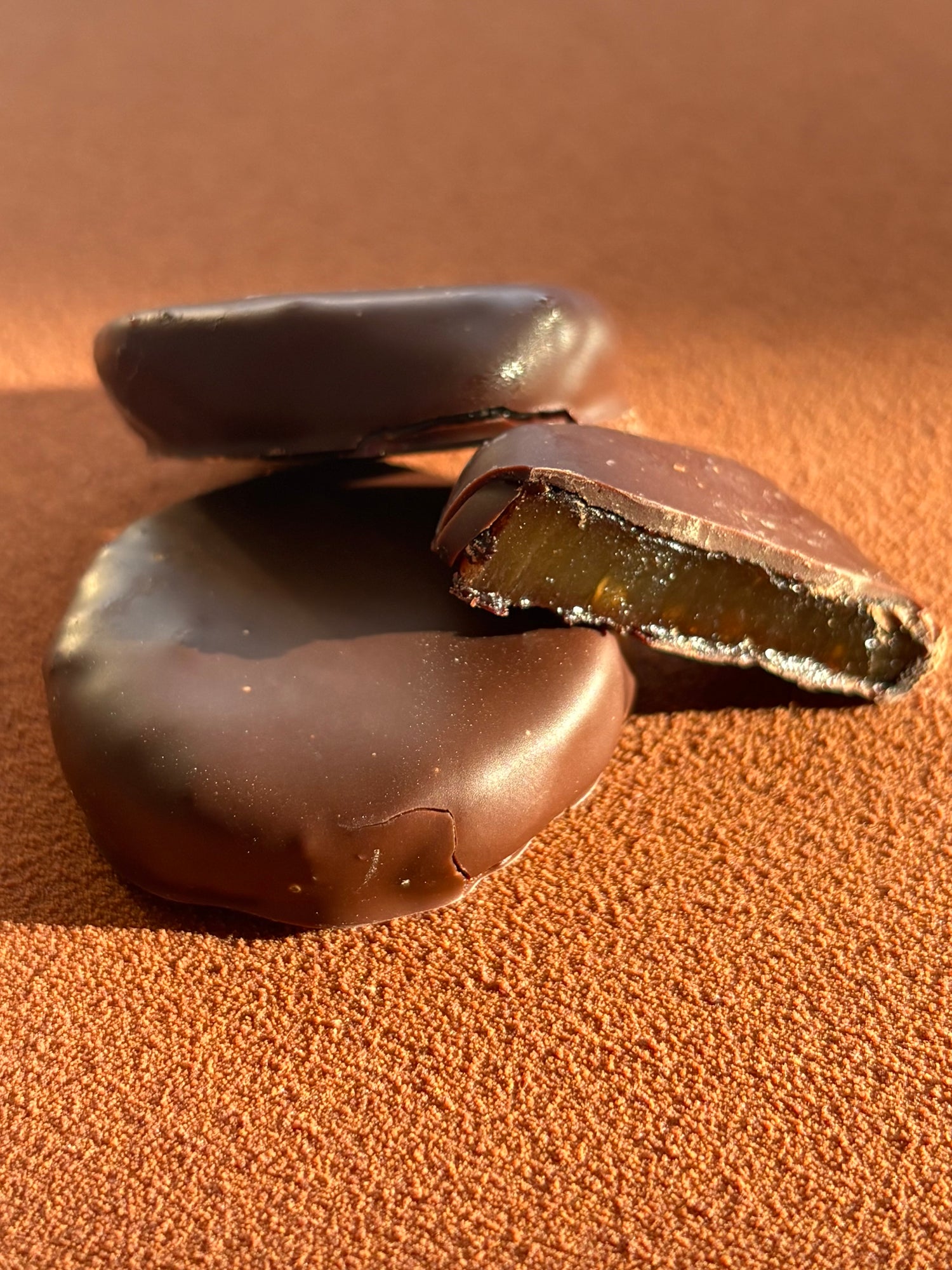 Gingembre confit enrobé de chocolat noir
